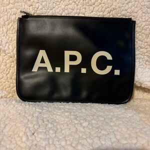 A.P.C. Black Leather Men's Pouch